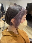 くびれヘアアプリコットオレンジ夏ハイライトカラー