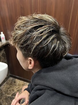 ヒロギンザ 青山店(HIRO GINZA) 外人風パーマ＋メッシュツーブロックヘア