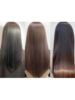 丁寧な施術だからナチュラルさが残る。お悩みに合わせて手触りがよく、自然な美髪を実現します―。