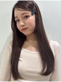 ストレート　髪質改善　艶感　ヘアアレンジ　ブラウン　ワンレン