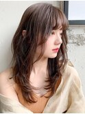 デジタルパーマ姫カット外ハネボブセミディモテ髪#272e0424