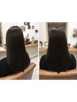 ママさん世代、子育て世代にオススメ☆ツヤサラ縮毛矯正で湿気に負けない素敵なヘアスタイルに。