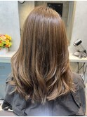ハイライトでまろやかアッシュグレージュ/福岡白髪ぼかし