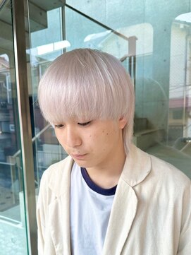 ヲタク(wotaku.) メンズハイトーンマッシュダブルカラーケアブリーチホワイト艶髪