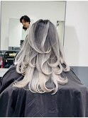 ホワイトグレージュデジタルパーマミルクティーベージュ