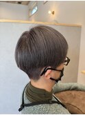 白髪ぼかし×ペールグレー