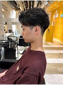 ショートセンターパートルーズパーマ
