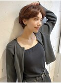 ショートカット/ショートボブ/オレンジブラウン/似合わせカット
