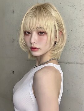 ランテルディ 渋谷(LANTERDIT) ハイトーン　ボブ　ストレート　ブリーチカラー　うる艶　美髪