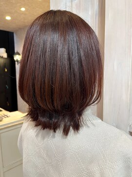 キャアリー(Caary) 福山美容室Caary艶髪透明感ピンクブラウンくびれミディアム20代