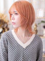 カバーヘア ブリス 北浦和(COVER HAIR bliss)&nbsp;コーラルピンクレイヤーウルフハッシュボブh4北浦和10代20代30代