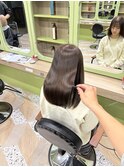ブリーチなしカラー／髪質改善/ミルクティーベージュ/小顔へア