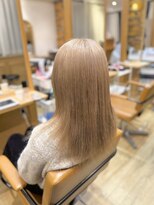 アロマ ヘアー ルーム 新宿3号店(AROMA hair room)&nbsp;髪質改善/ミルクティーベージュ/ブリーチ/ダブルカラー/艶感