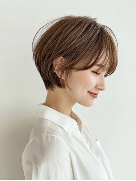 アッシュ 小岩店(Ash) ハンサムだけど女性らしい。大人可愛い丸みショートボブ