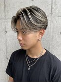 ハイライトニュアンスセンターパートミルクティーベージュ眉毛