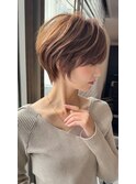 大人ショート30代40代50代前髪あり前髪なし面長丸顔【荒砂】
