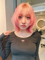 シラフ(SHIRAF)&nbsp;ピンクオレンジのぱつっとボブ