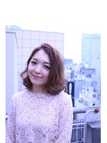 外国人風パーマボブ