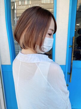 アンジェリカ 布施店(ANGELICA) 大人可愛いインナーカラー☆コーラルピンク☆