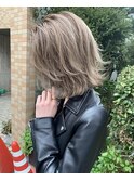 レイヤーbob レイヤーカット　ハイライトベージュ　ホワイト