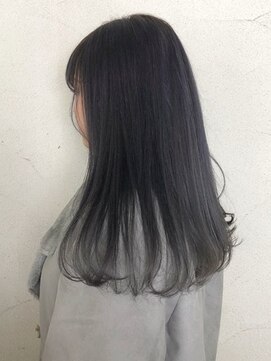 メイプルフェロー(MAPLE fellow) 20代30代髪質改善☆アッシュブラックふんわりストレートロング