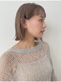ボブ ミニボブ おん眉 ミルクティーベージュ