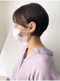 丸みショート_斜めバンググレージュカラー_ba400242
