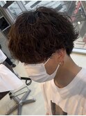 波巻きパーマメンズパーマメンズヘアツーブロックツイストパーマ