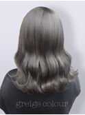30代40代セミロングアッシュグレージュ透明感