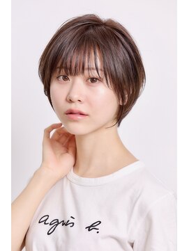 ミチオ ノザワ ヘアサロン ギンザ(Michio Nozawa HAIR SALON Ginza) 前髪あり小顔くせ毛カバーベージュカラー丸みショートボブヘア♪