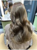 メルティカラーフェミニンロング似合わせカット韓国ブリーチなし