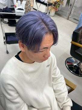 アリープパロット(ALEAP parrot) 韓国風/メンズカット/センターパート/アイスブルー