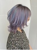 おしゃれ女子ウルフヘア×デザインカラー