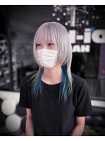 ディーカヘアーセンダイ(Di KA HAIR sendai)&nbsp;ホワイトシルバー×コバルトブルー