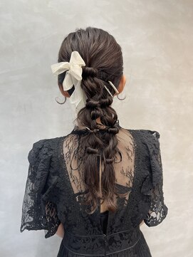 シャルムバイケンジ(Charm.by KENJE) 【ローポニーテール】結婚式銀座お団子カチモリタイトヘアセット