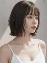 ヴェイン 渋谷(vain)&nbsp;切りっぱなし ボブ シースルーバング 外ハネ サイドレイヤー 艶