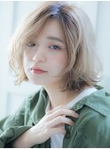 【CIEL】ハイトーンミルクティースイングボブ