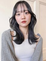 エイン(EYN) オリーブグレージュ×くびれヘア/透明感カラー/暗髪/韓国ヘア