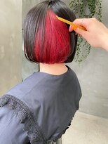 テトヘアー(teto hair)&nbsp;インナーカラー　ボブ　デザインカラー　内巻きボブ
