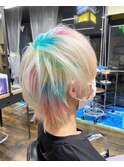 ハイトーンデザインカラーレインボーカラー10代20代