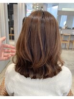 クーラ(Cura) 【Cura原宿】コテ巻き風ボブパーマ・ブラウンベージュ