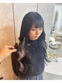 艶髪オイルカラー黒髪ロングプルエクステ髪質改善トリートメント