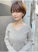 大人気/まるみショートボブ/10代/20代/前髪/フェザーバング