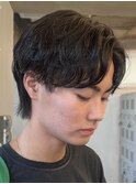 原宿ゆるめシャドウパーマメンズマッシュウルフカット10代20代