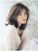 ☆ホワイトグレージュミニウルフデジタルパーマチェリーブラウン
