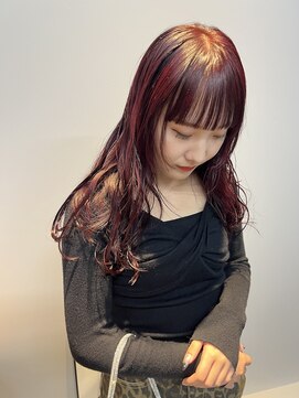 ヌープヘアーアイス(NUUP.hair ici) 夏◎ブリーチなしアプリコットオレンジで透明感くびれヘア！