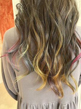 ジール(zeal) カラフル裾カラー　黒髪カタログ/クラゲヘアー