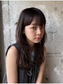 暗髪/レイヤーカット/顔周りレイヤー