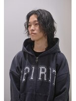 シンク(sync) メンズミディアムウルフ 縦落ちスパイラルパーマ 大阪美容室