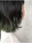 裾カラー silver black×green